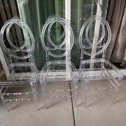 3 Acrylic Dining Chairs 