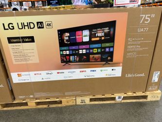 75" screen led smart 4k ultra HDTV by LG thinQ.  2025 model.  1  year warranty