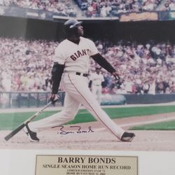 Authentic Autographed Numbered Barry Bonds Home Run Record
