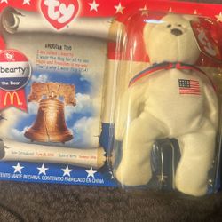 Mint (Rare) Liberty The Bear  Ty Beanie 