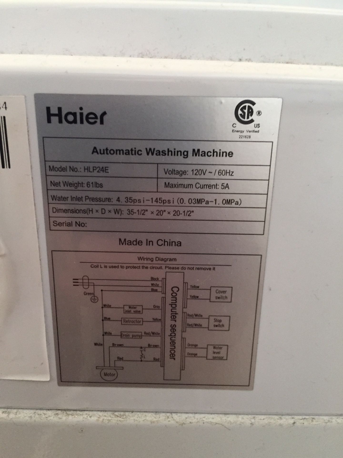 Portable washer and dryer. No hookups needed for Sale in San Diego, CA