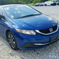 2015 Blue Honda Civic EX Sedan With Sunroof