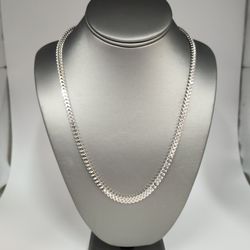 22" Solid 925 Sterling Silver Wheat Chain Necklace (Spiga) Bold Braided Design 
