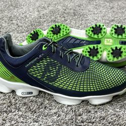 Men's FOOTJOY ‘Hyper Flex’ Navy Blue / Green Golf Shoes Size US 10 - D