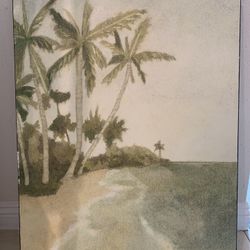 Wall Art Print Canvas Painting /Beach Palm Tree/ L28 W21 D1.5