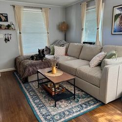 Lovesac Deep Angled Side Cover: Beachwood Rained Chenille