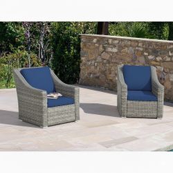 2pc Outdoor Patio Furniture Wicker Chair Set