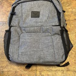 Gray And Black Canvas Padded Backpack  OBO