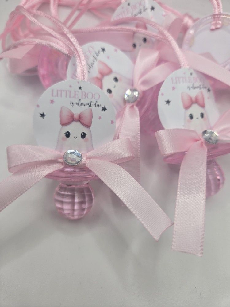 Girl Cute Ghost Baby Shower Pacifiers Guest Favor Necklaces