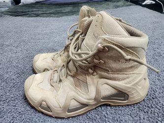 Lowas Zephyr Mid TF in US 8 Mens Tan & cream hiking boots with rugged design, waterproof, durable, outdoor, trail, breathable, supportive, lightweight