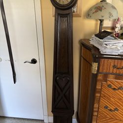 Vintage Hand Carved Oak Talk Wall Banjo Clock