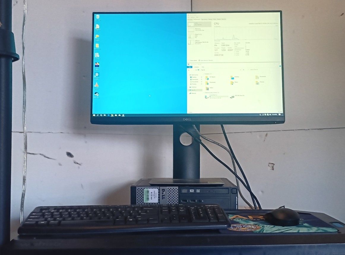 Small Powerhouse Full Setup PC Monitor, Keyboard, Mouse Intel i5 AMD GPU