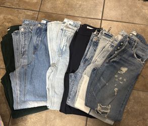 7 pairs of denim 1 trouser and a maxi skirt bundle