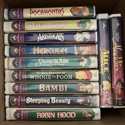 Lot Of 12 VHS Walt Disney Movies Masterpiece Collection 