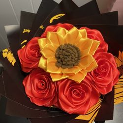 sunflower and rose bouquet 