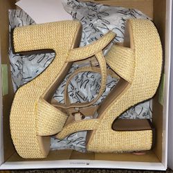 Wild Pair Wedge Heels Natural RAF/Denim Multi