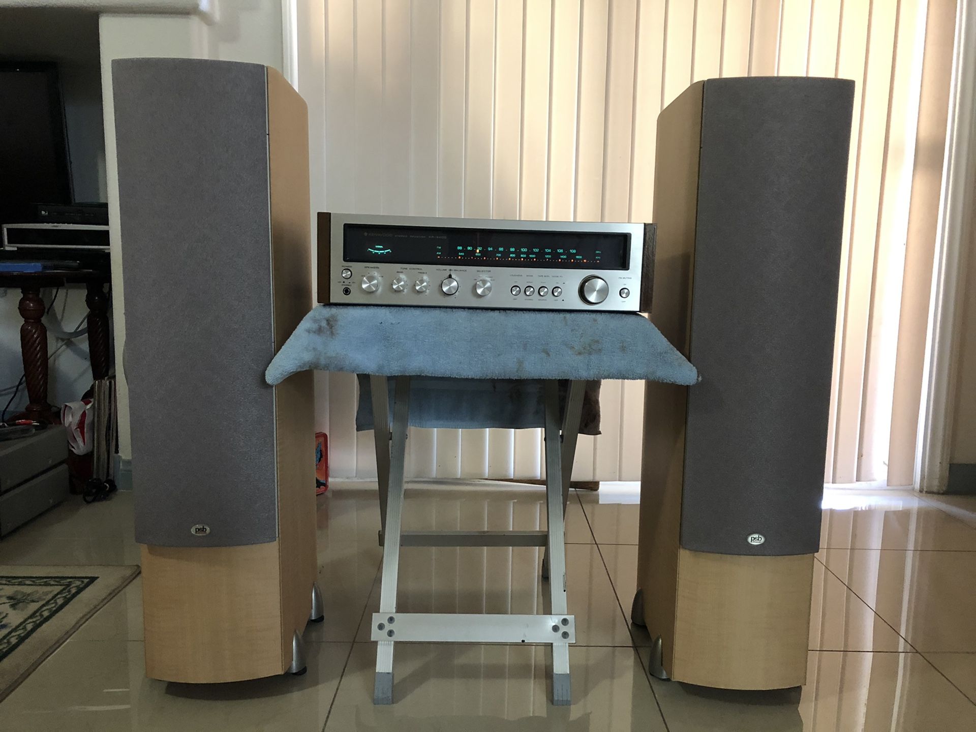 Vintage Stereo Receiver KENWOOD KR3400 & PSB Image T55 tower speakers $550