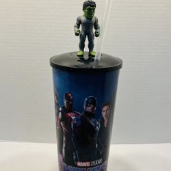 Avengers Endgame Movie Theater Exclusive Cup W/Lid Straw Captain America Topper