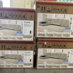 Thomasville Rockford 6-piece Fabric Modular Sectional with 2 Power Footrests