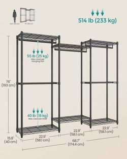 #R4 Heavy-Duty Clothes Rack, Garment Rack $ 60