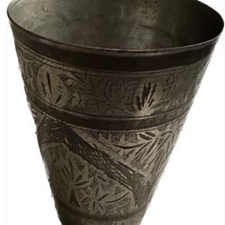 Antique Old Brass Hand Carved Design Islamic Drinking Lassi Water Cup