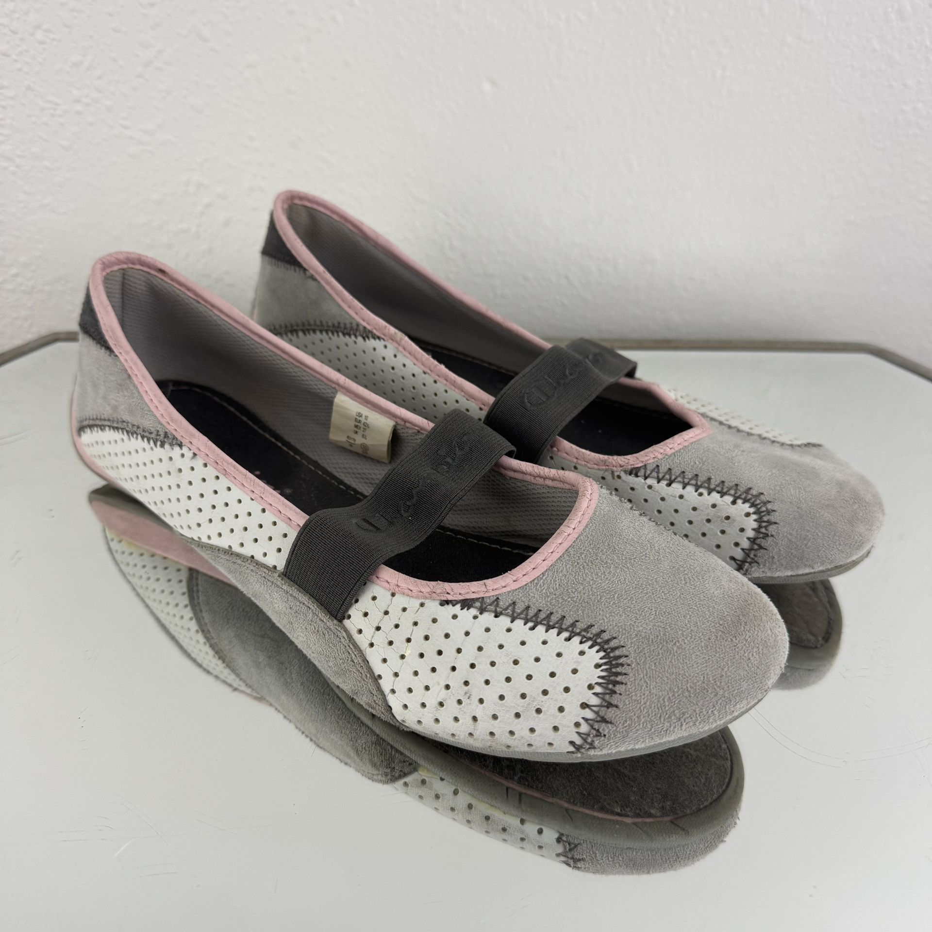 CHAMPION Vintage Y2K 2000s White Grey Pink Sporty Casual Slip On Ballet Flats