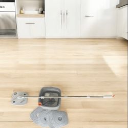 KZKR Spin Mop and Bucket Set with Self Separation Dirty and Clean Water System