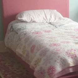 Twin Upholstered Bed Pink