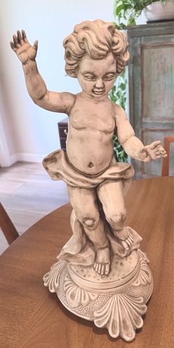 VTG 1962 Jamar Mallory Studio Ceramic 18.5" Cherub Sculpture Statue