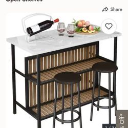 Kitchen Island + Stools