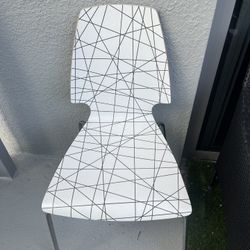 2 IKEA Chairs - White And Black Abstract