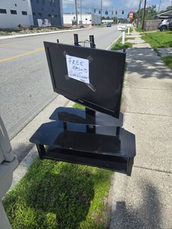 Free stand and 50 inc tv works great