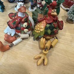 Vintage rooster Christmas Ornaments 