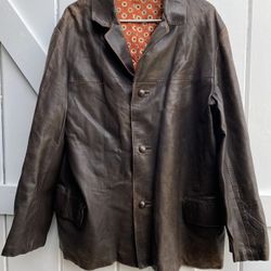 Vintage Zetamac Brown Leather Jacket Made In Belgium
