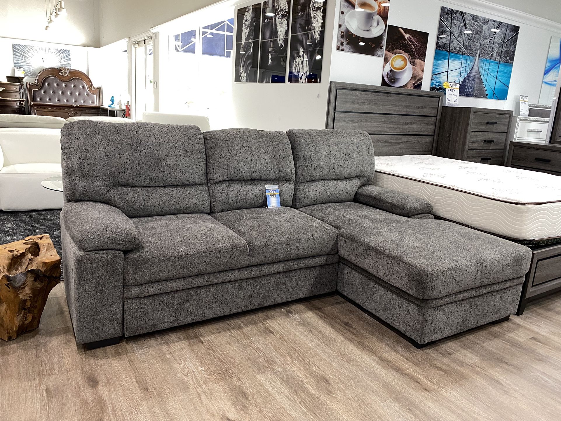 SLEEPER SOFA WITH STORAGE CHAISE SOFA CAMA EN VENTA OFFER ENDS 11/20!!***