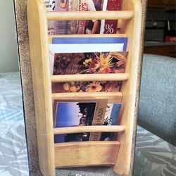 Home Trends 3 Tier Wood Mail Caddy, Wall Mount In Original Box