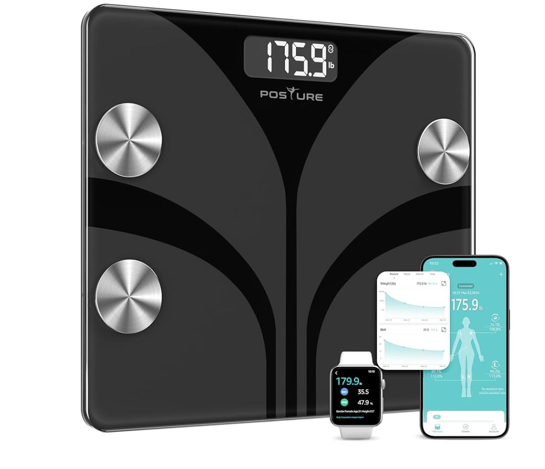 Scale for Body Weight, Digital Bathroom Smart Scale LED Display, 13 Body Composition Analyzer Sync Weight Scale BMl Health Moni