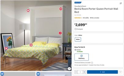 Bed & Porter Queen Portrait Wall Bed