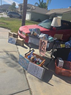 Yard sale Happening Now Oct 18th hemet Halloween costume croc charms dog house clothes shoes scuba 1569 whiterock ln hemet by Harmony elementary sch