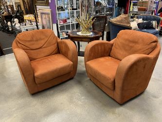 Maurice Villenay  NY Leather Club chairs ( Pair)