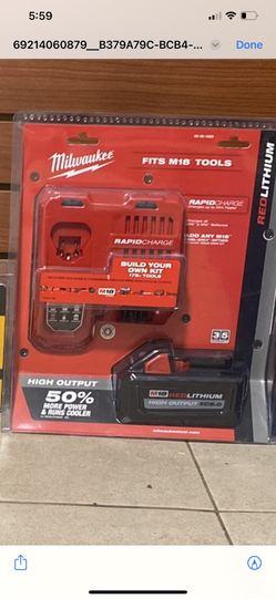 Milwaukee M18 18-Volt Lithium-Ion HIGH OUTPUT Starter Kit with XC 8.0Ah Battery and Rapid Charger