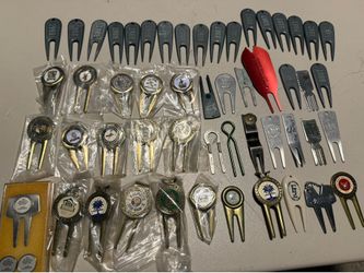 Huge lot of vintage Divot Ball Repairs. 11 new Different US OPEN