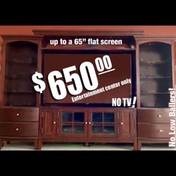 Beautiful Entertainment Center Fits Up To 65” 