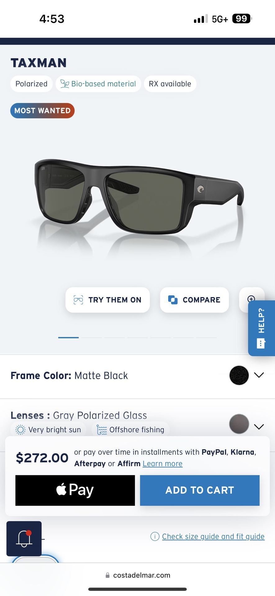 Coasta Taxman Men’s Gun Glasses
