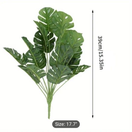 [1pc Large Artificial Monstera Plant] 1pc Large Artificial Monstera Floor Plant - No Pot Required, Plastic Faux Leafy Greenery for Home Office Decor, 