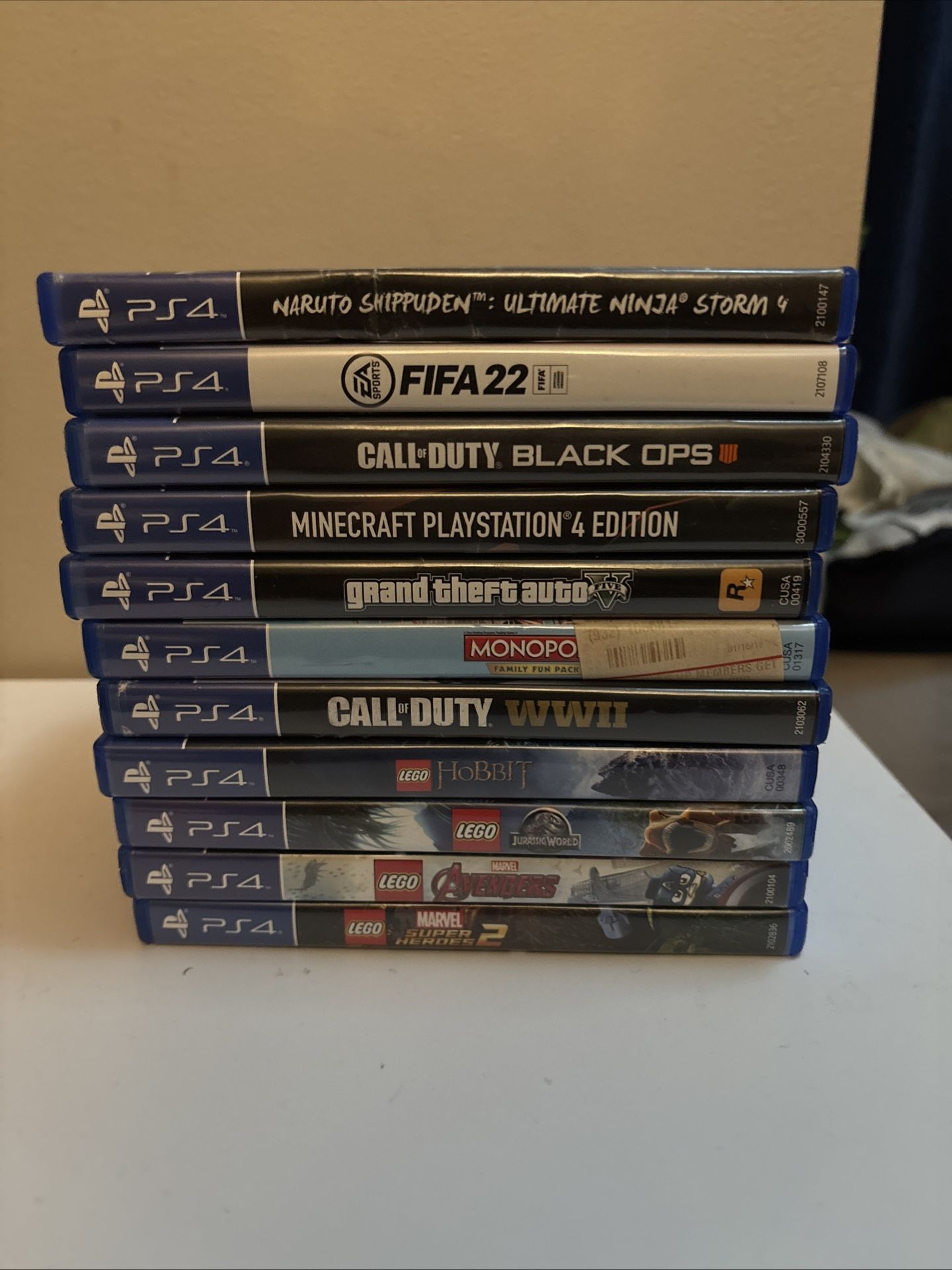 PS4 Lot 11 Games – GTA5, Minecraft, Naruto, COD BO4/WWII, FIFA, LEGO Bundle
