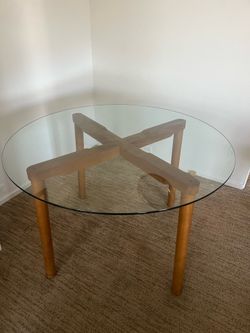 West Elm Round Glass Dining Table - 4 Person