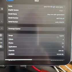 iPad Mini Space Grey 6th Gen 256