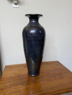 Large Blue Crackle Vase