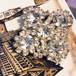 Buckle With Crystals - Vintage For Bridal Evening Gowns